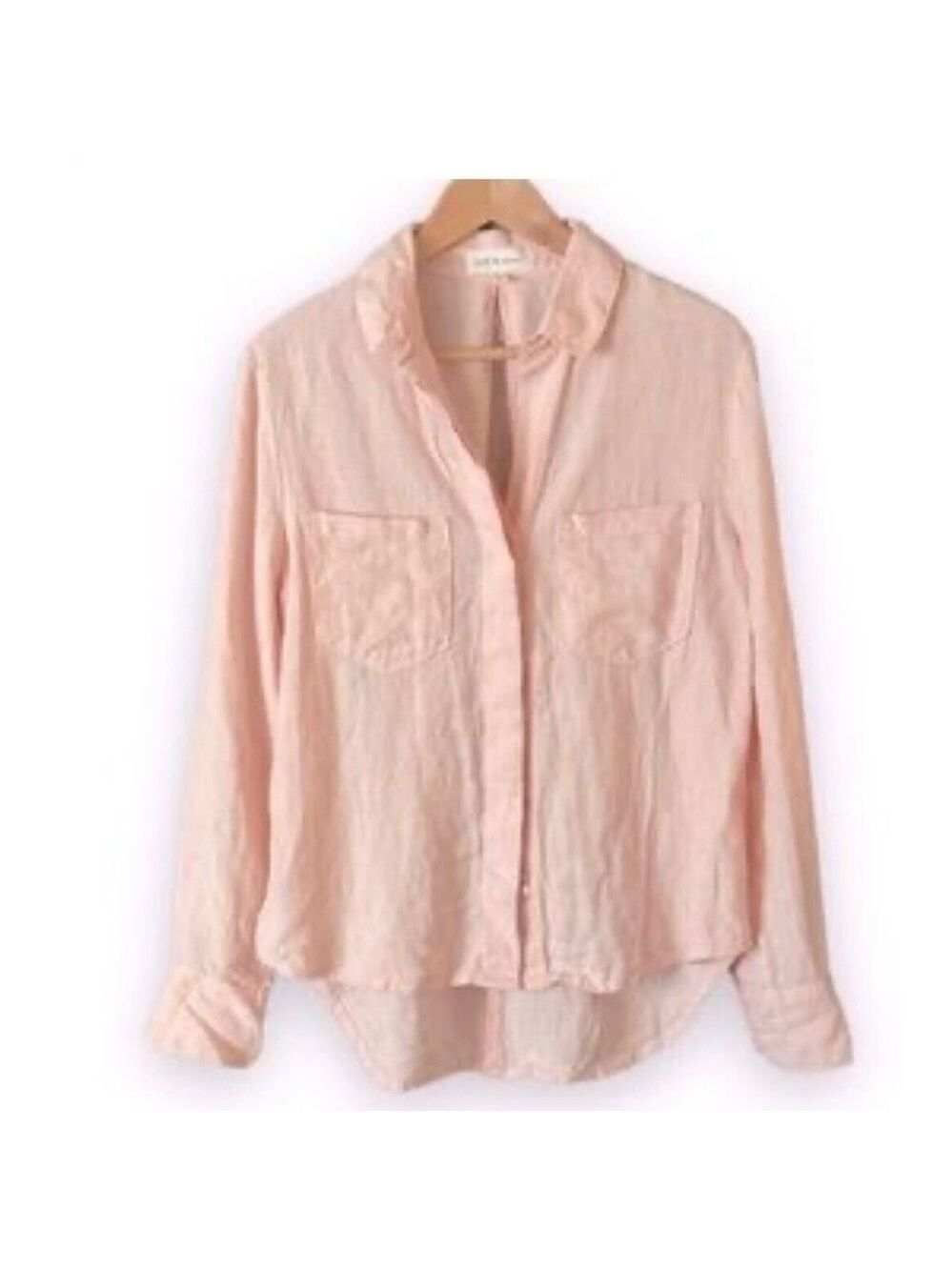 Cloth and Stone Women’s Peach Button Up Linen Shirt. Size XS